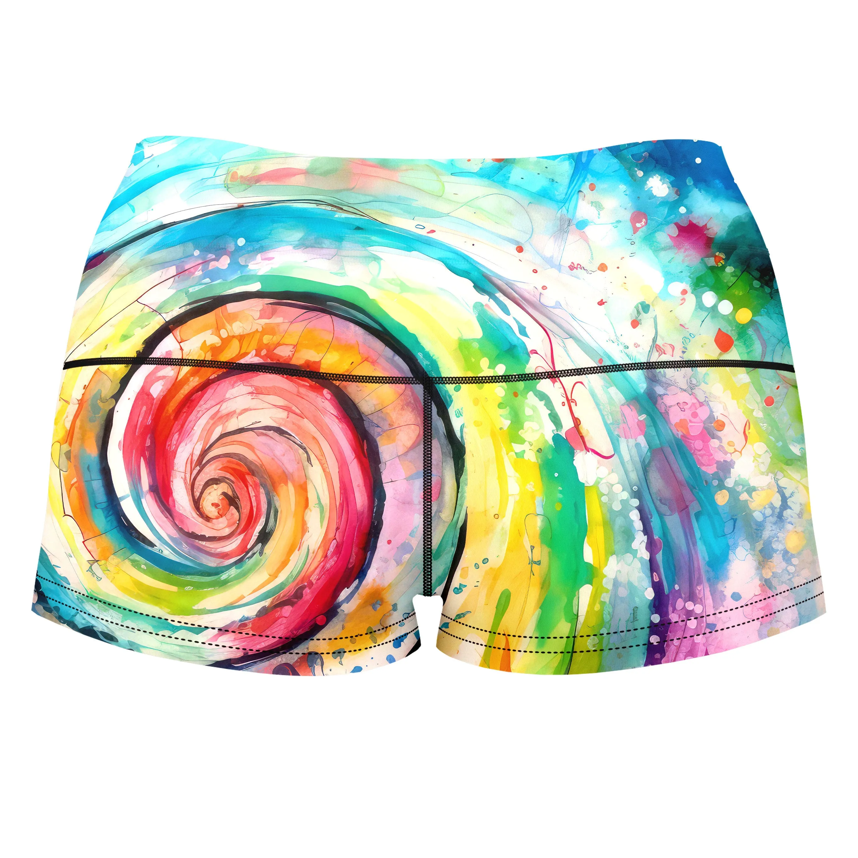 Water Color Swirl High-Waisted Women's Shorts sold by iEDM product image thumbnail 2