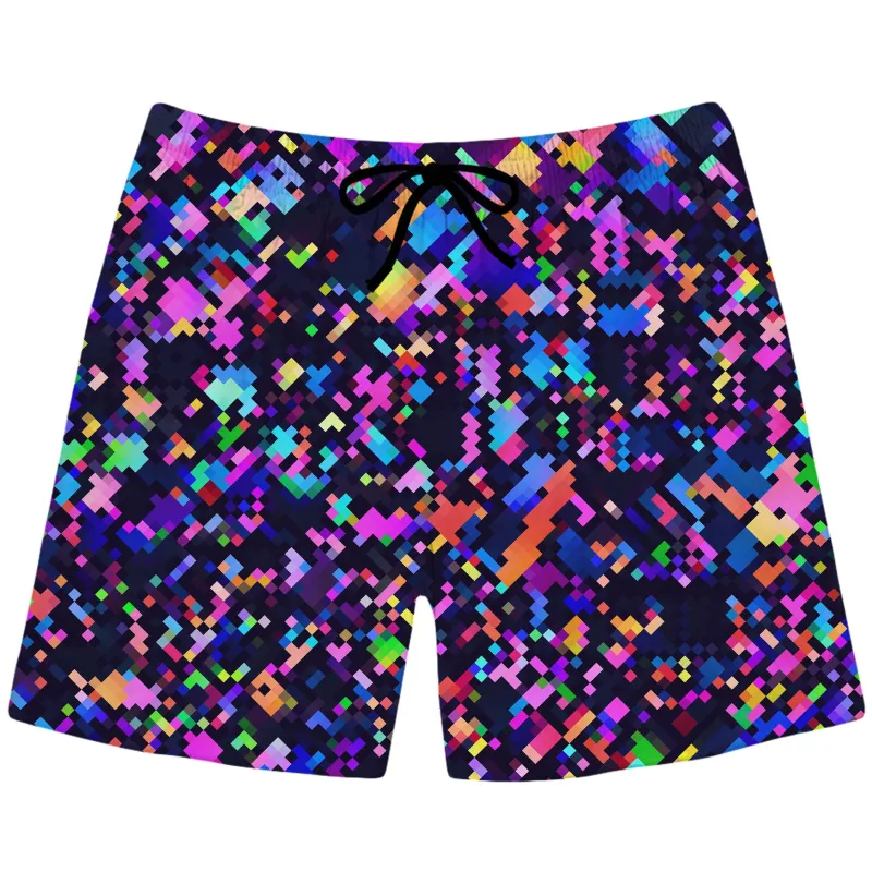 8-Bit Confetti Swim Trunks sold by iEDM