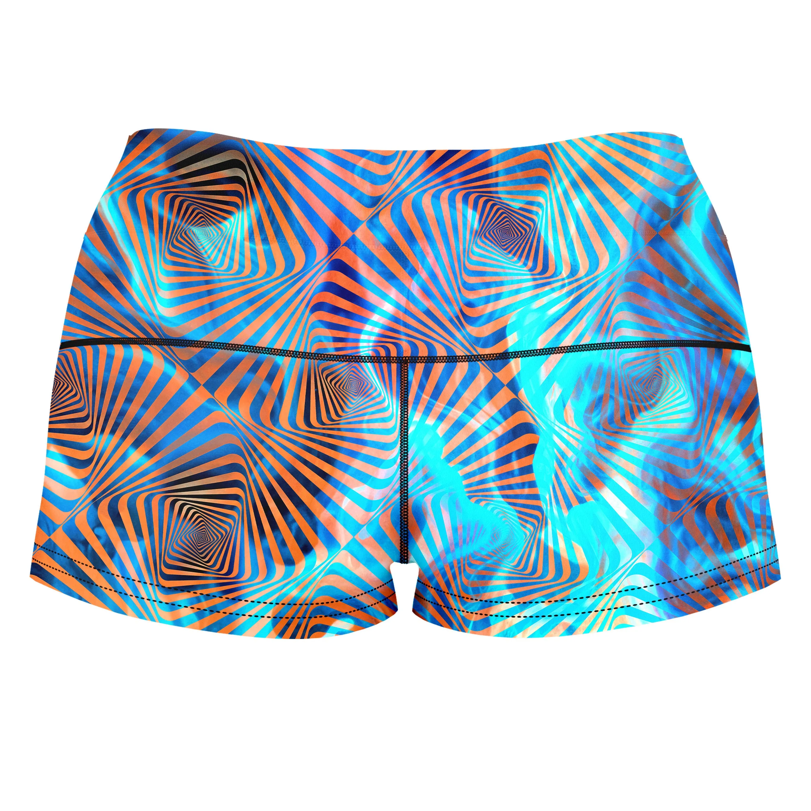 Aqua Plasma High-Waisted Women's Shorts sold by iEDM product image thumbnail 2