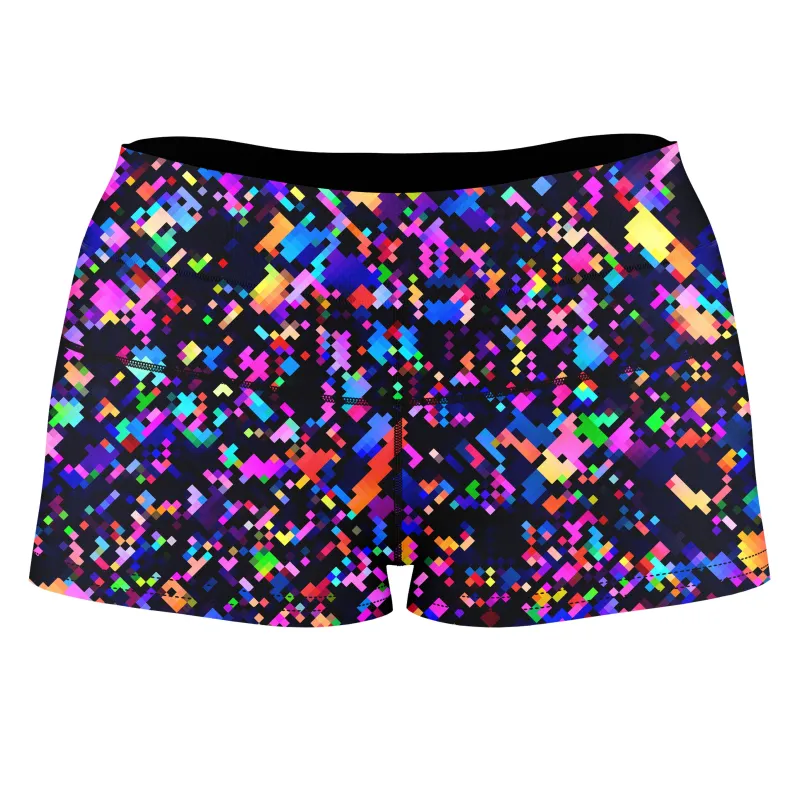 8-Bit Confetti High-Waisted Women's Shorts sold by iEDM