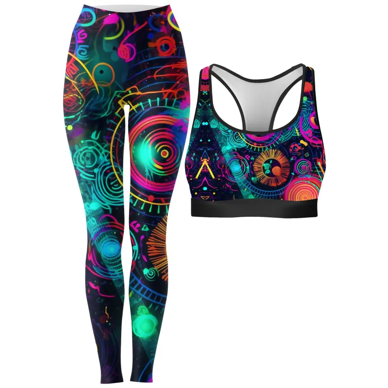 Retro Trip Rave Bra and Leggings Combo sold by iEDM