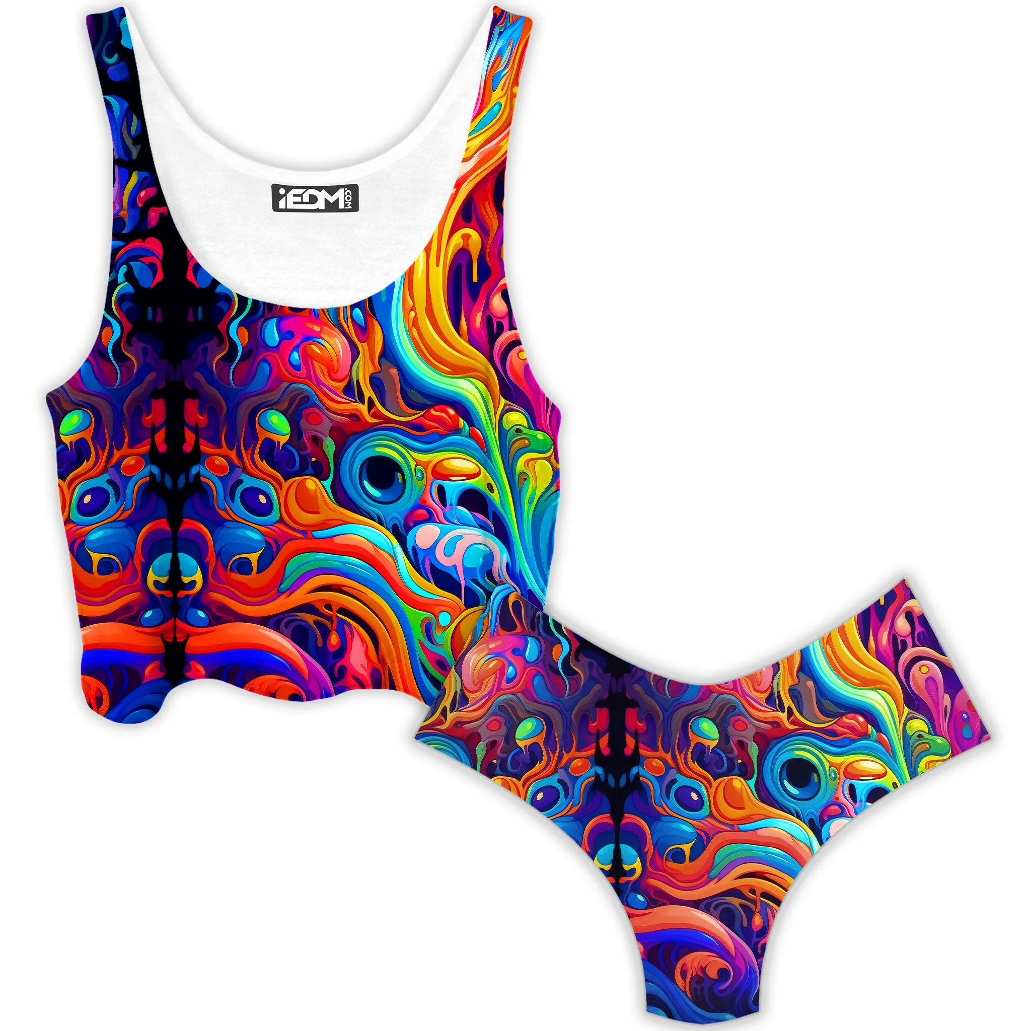 Kandi Swirl Crop Top and Booty Shorts Combo sold by iEDM