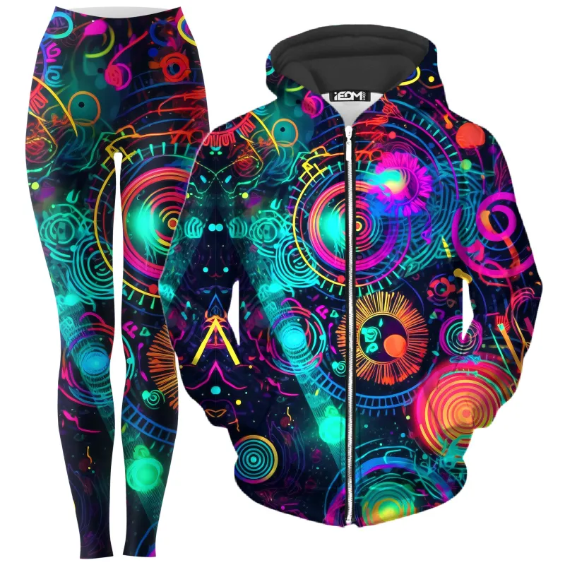 Retro Trip Zip-Up Hoodie and Leggings Combo sold by iEDM