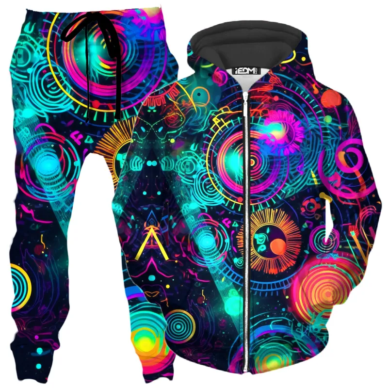 Retro Trip Zip-Up Hoodie and Joggers Combo sold by iEDM