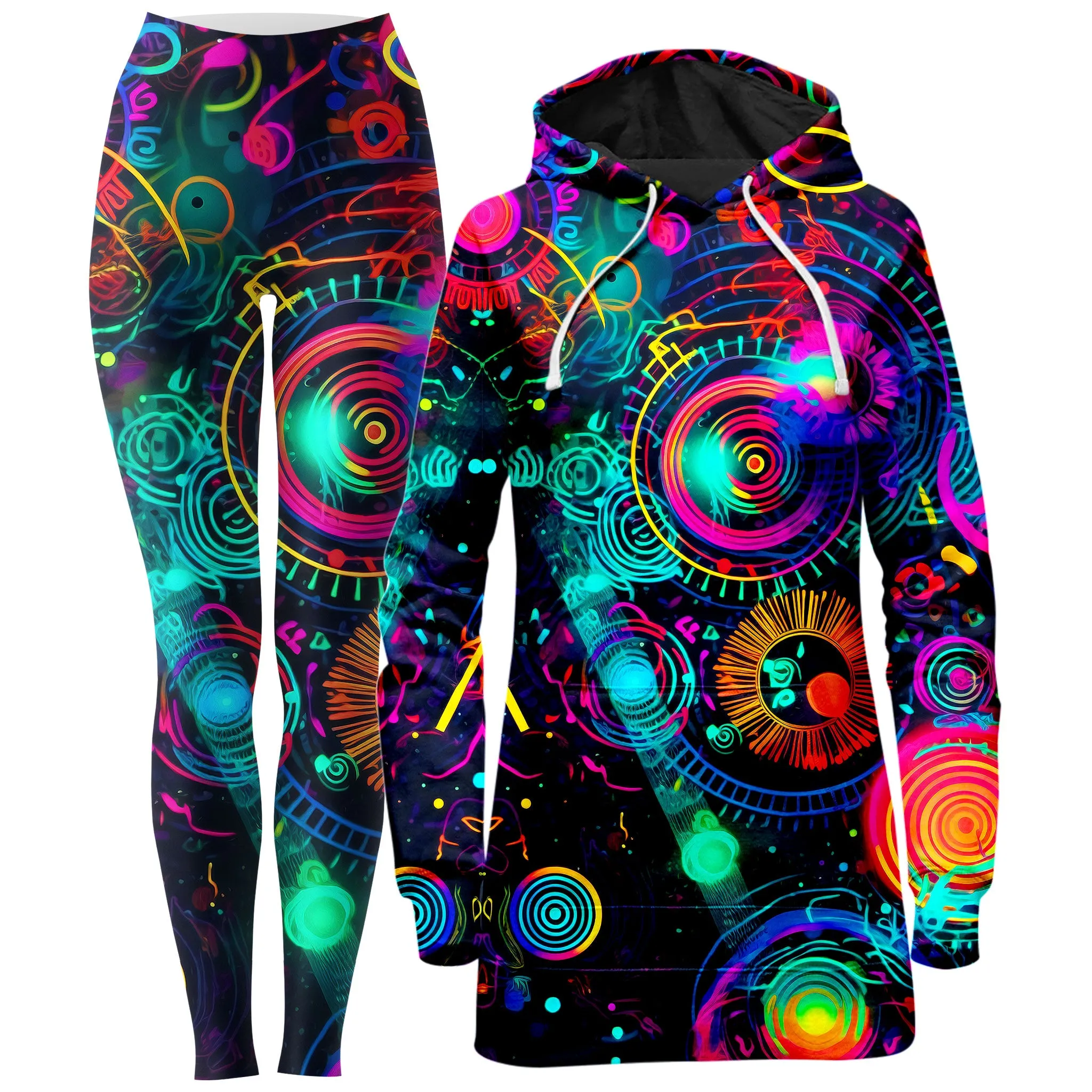 Retro Trip Hoodie Dress and Leggings Combo sold by iEDM