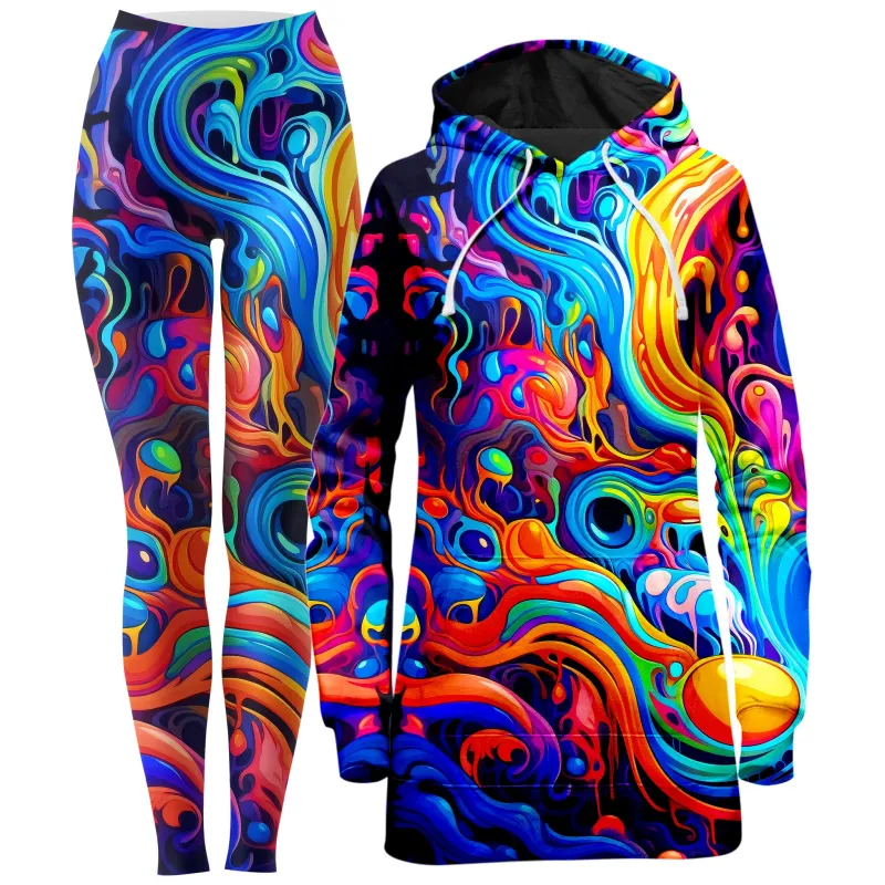 Kandi Swirl Hoodie Dress and Leggings Combo sold by iEDM