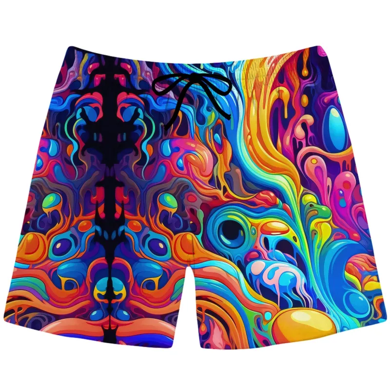 Kandi Swirl Swim Trunks sold by iEDM