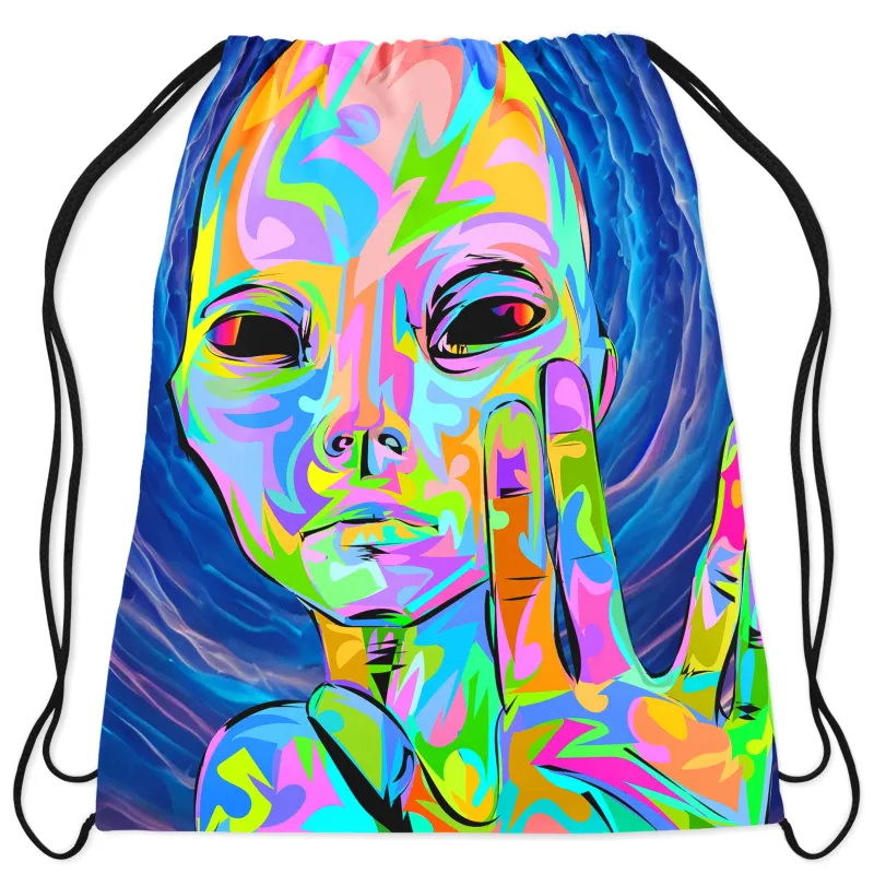 I Come in Peace Drawstring Bag sold by iEDM