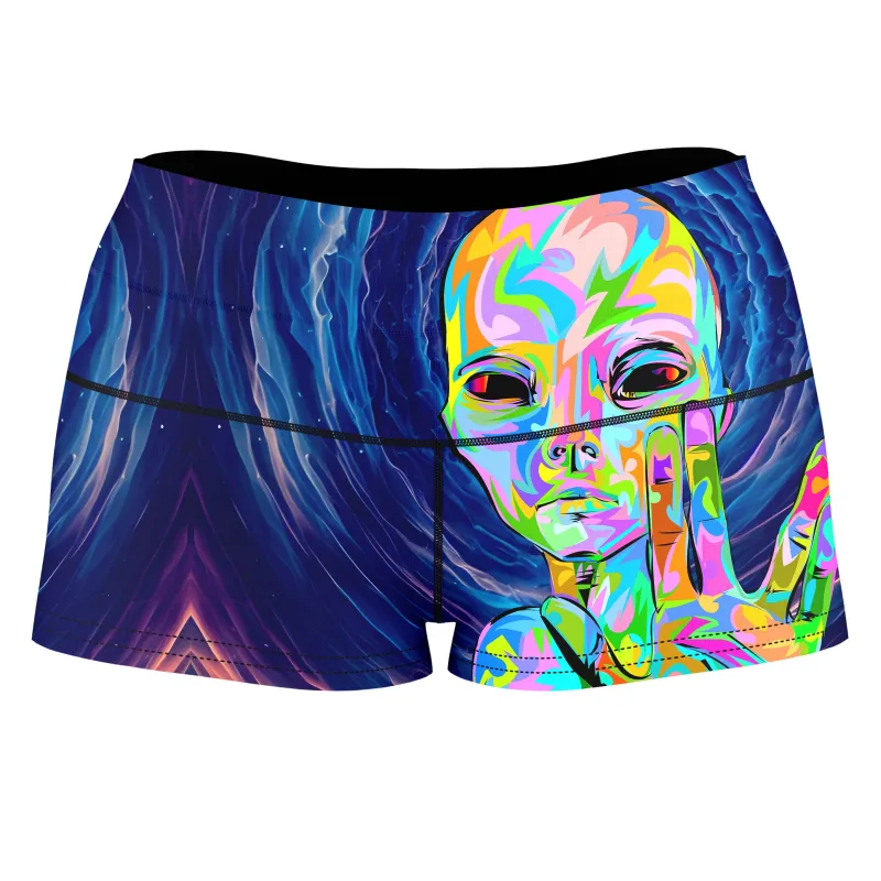 I Come in Peace High-Waisted Women's Shorts sold by iEDM