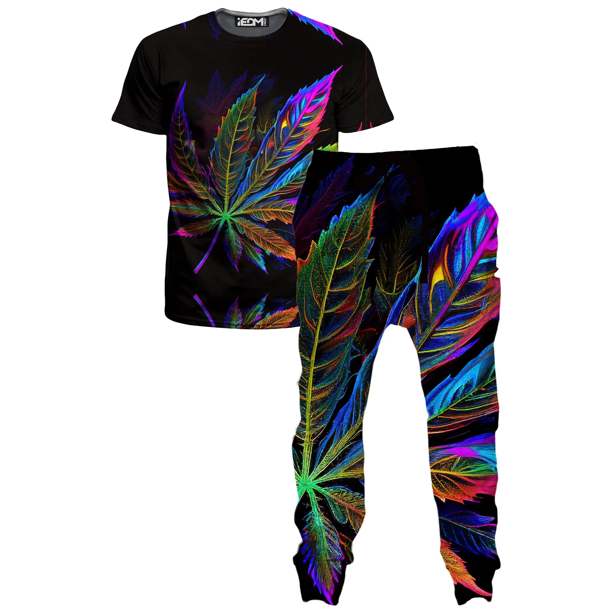 Blacklight Weed T-Shirt and Joggers Combo sold by iEDM