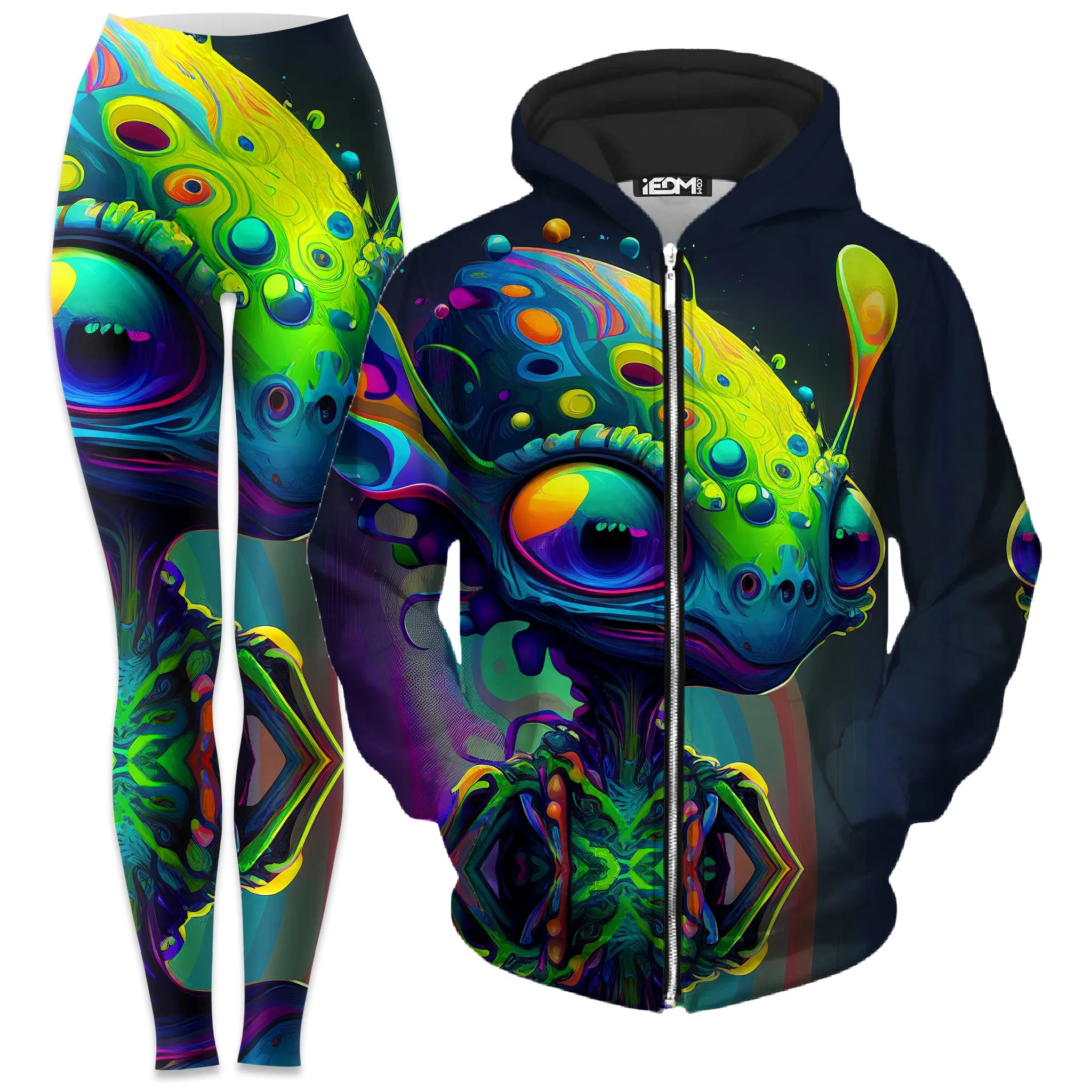 Friendly Visitors Zip-Up Hoodie and Leggings Combo sold by iEDM