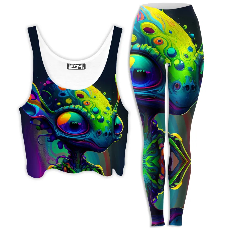 Friendly Visitors Crop Top and Leggings Combo sold by iEDM