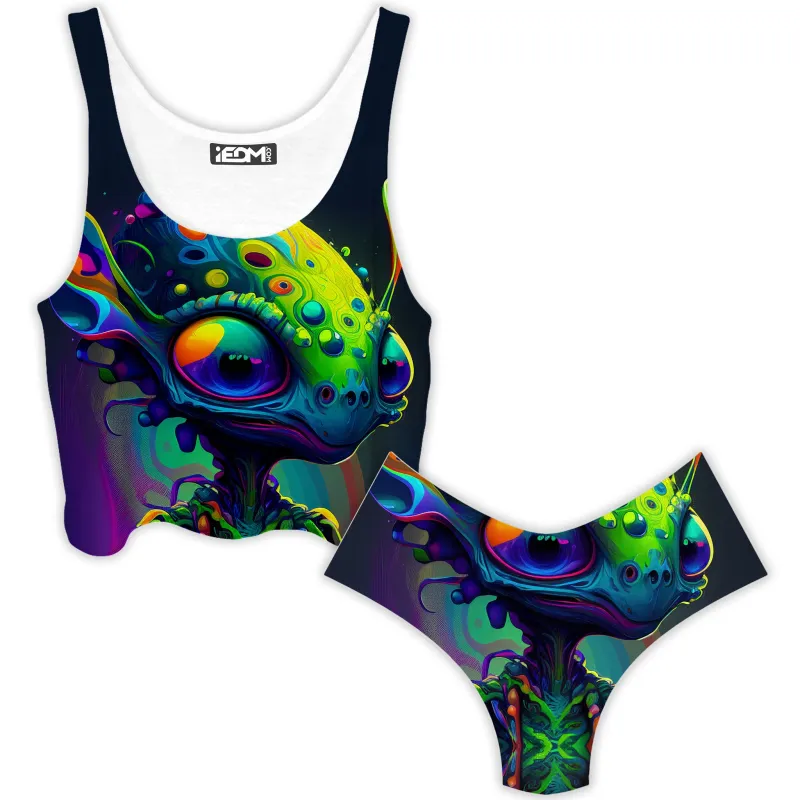 Friendly Visitors Crop Top and Booty Shorts Combo sold by iEDM