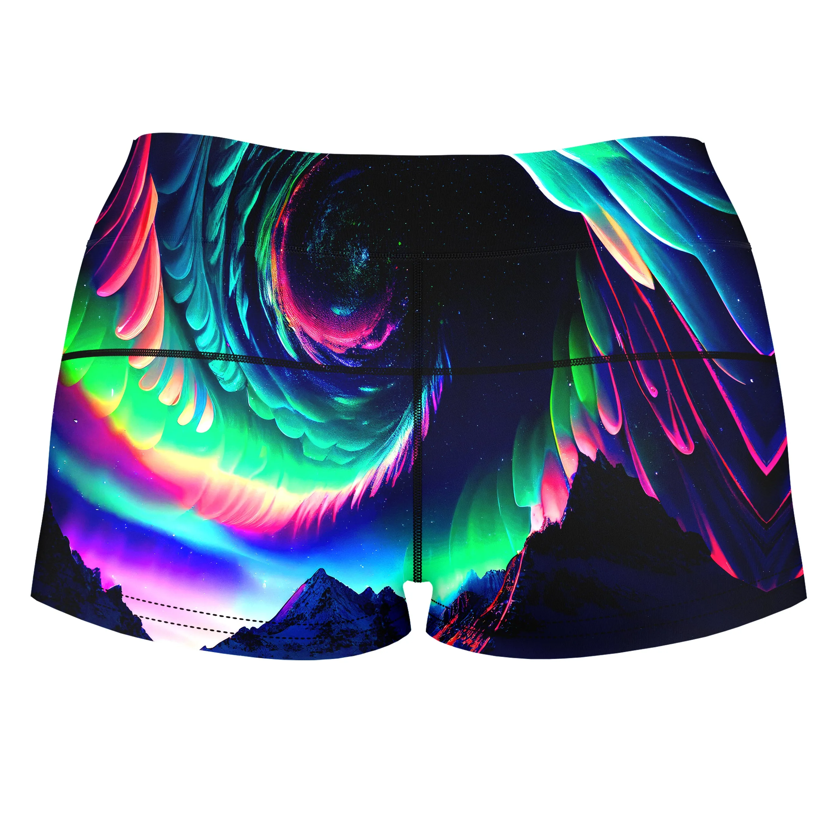 Northern Lights II High-Waisted Women's Shorts sold by iEDM product image thumbnail 2