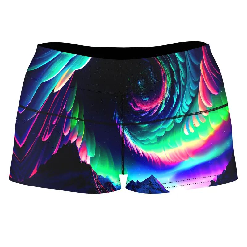 Northern Lights II High-Waisted Women's Shorts sold by iEDM