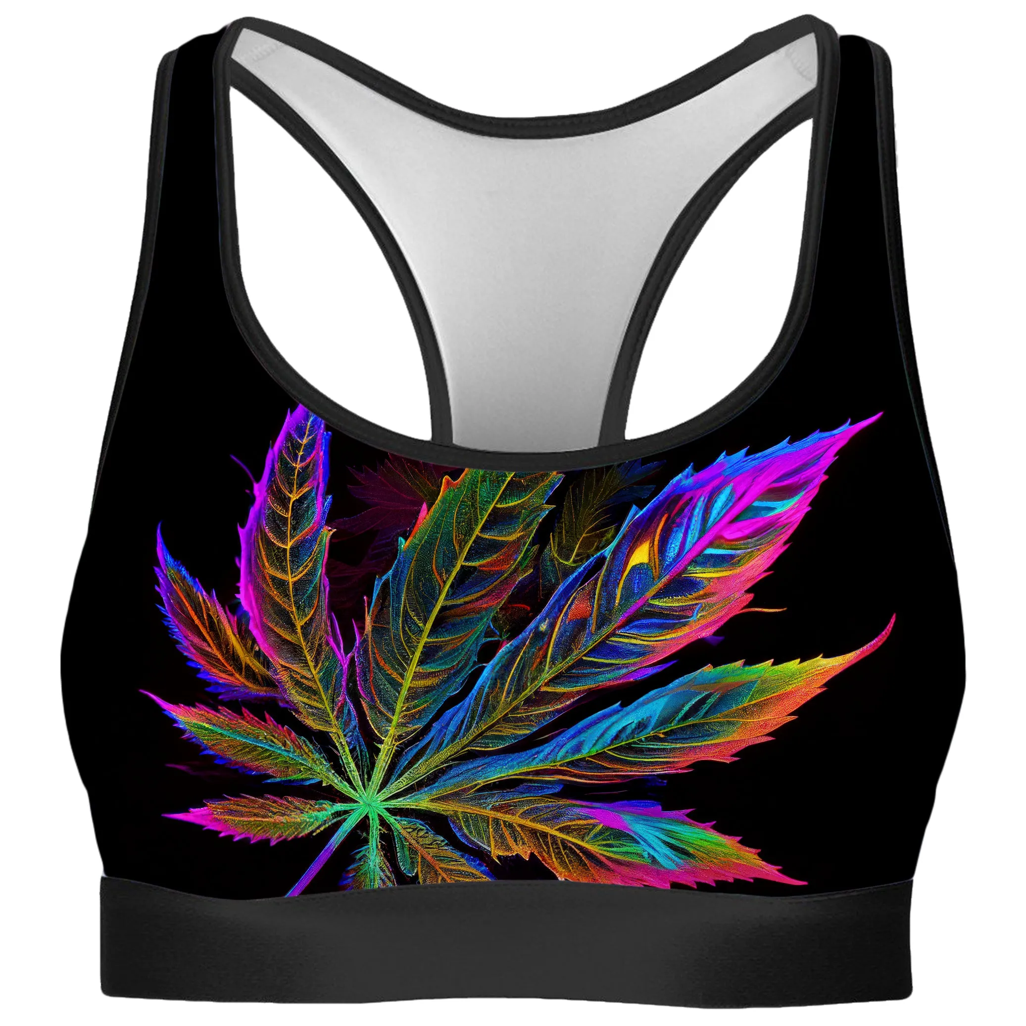 Blacklight Weed Rave Bra sold by iEDM