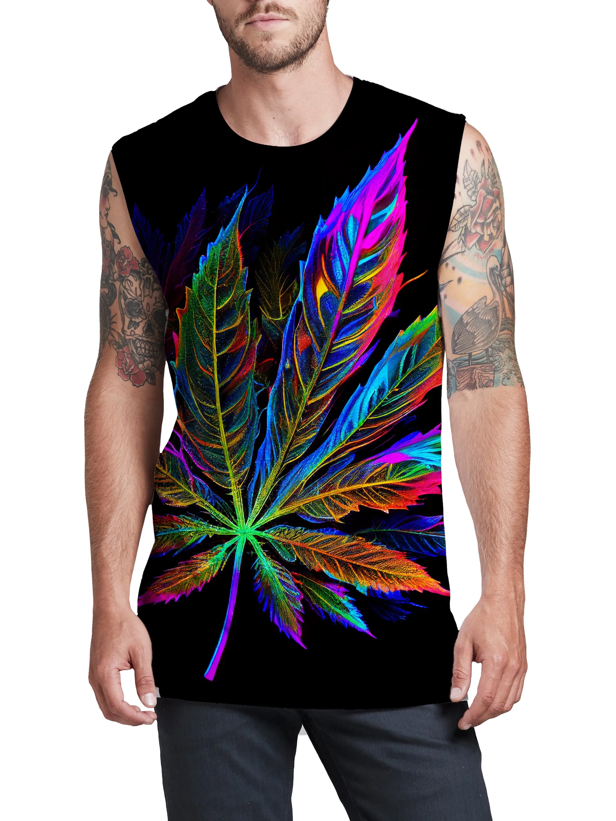 Blacklight Weed Men's Muscle Tank sold by iEDM