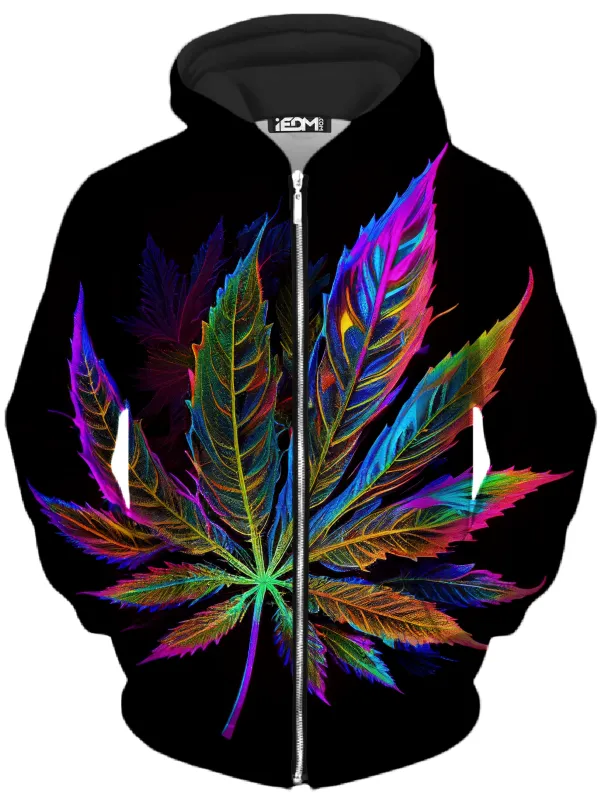 Blacklight Weed Unisex Zip-Up Hoodie sold by iEDM