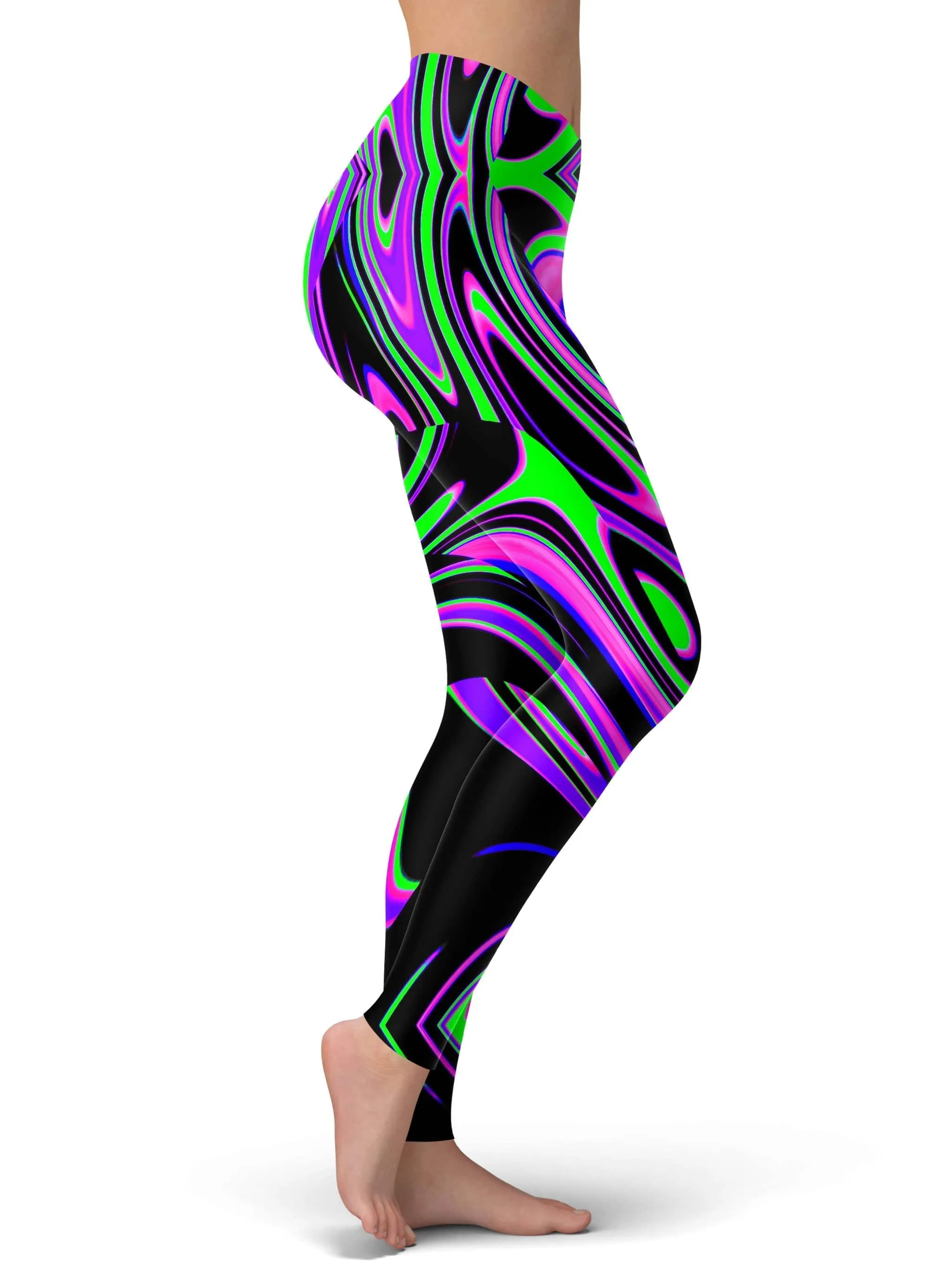 Violet and Lime Blackout Drip Leggings sold by iEDM product image thumbnail 2