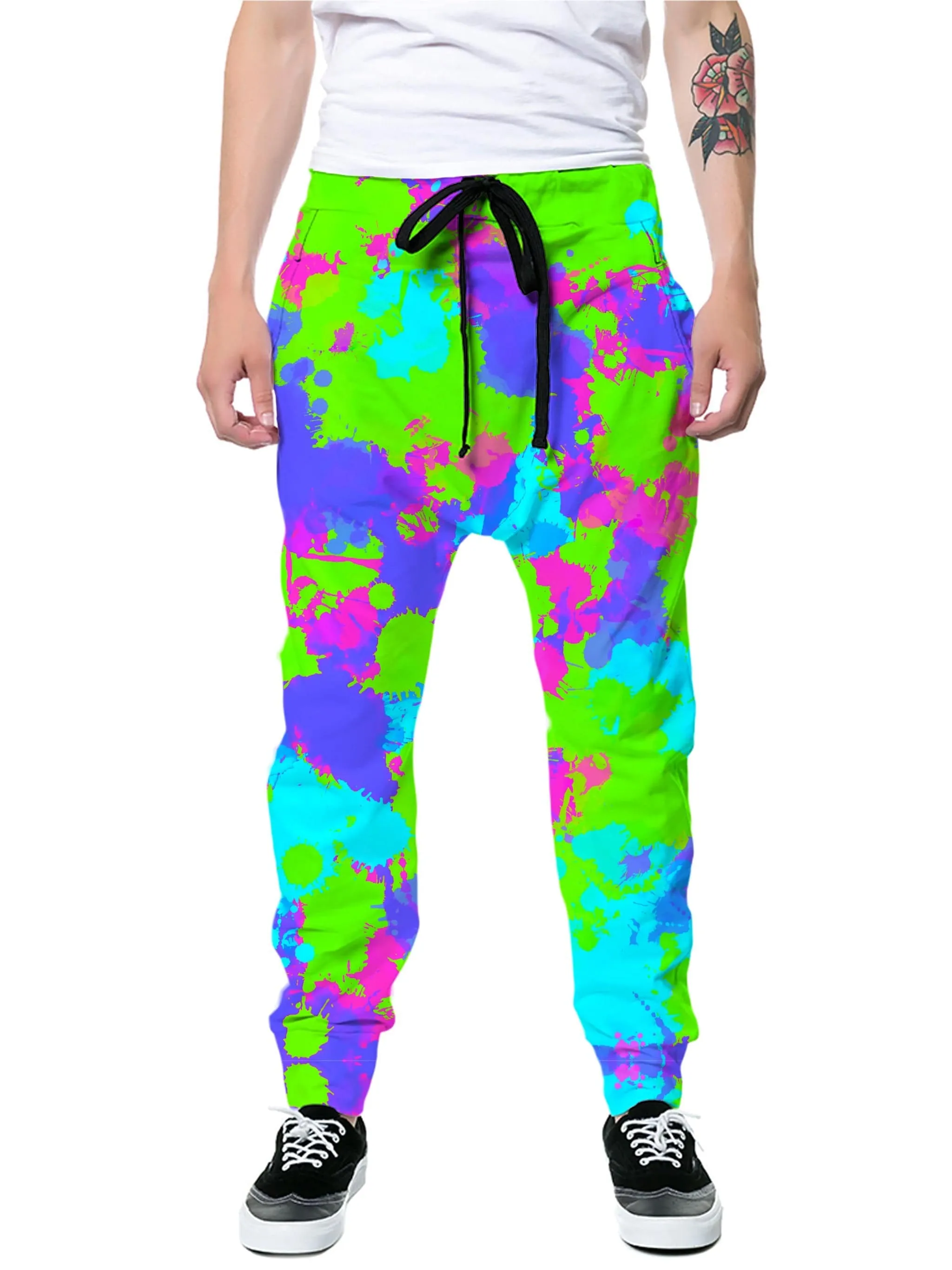 90s Neon Paint Splatter Joggers sold by iEDM