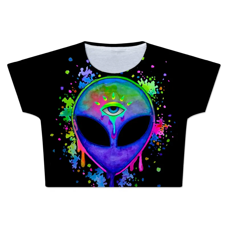 Splatter Alien Crop Tee sold by iEDM