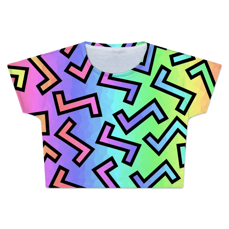 80s Rainbow Crop Tee sold by iEDM