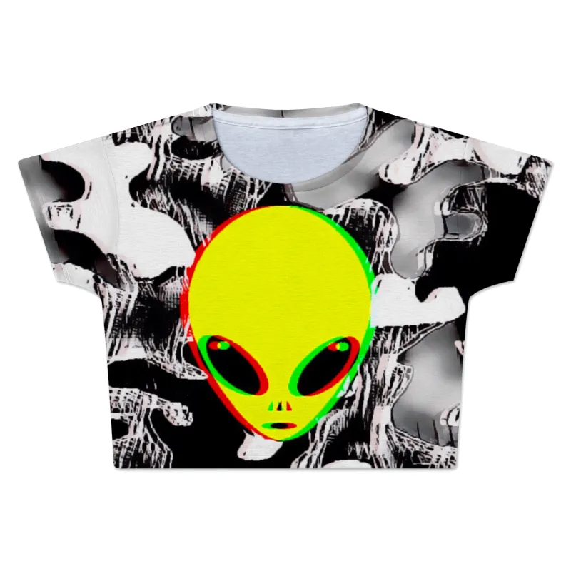Trippy Alien Crop Tee sold by iEDM