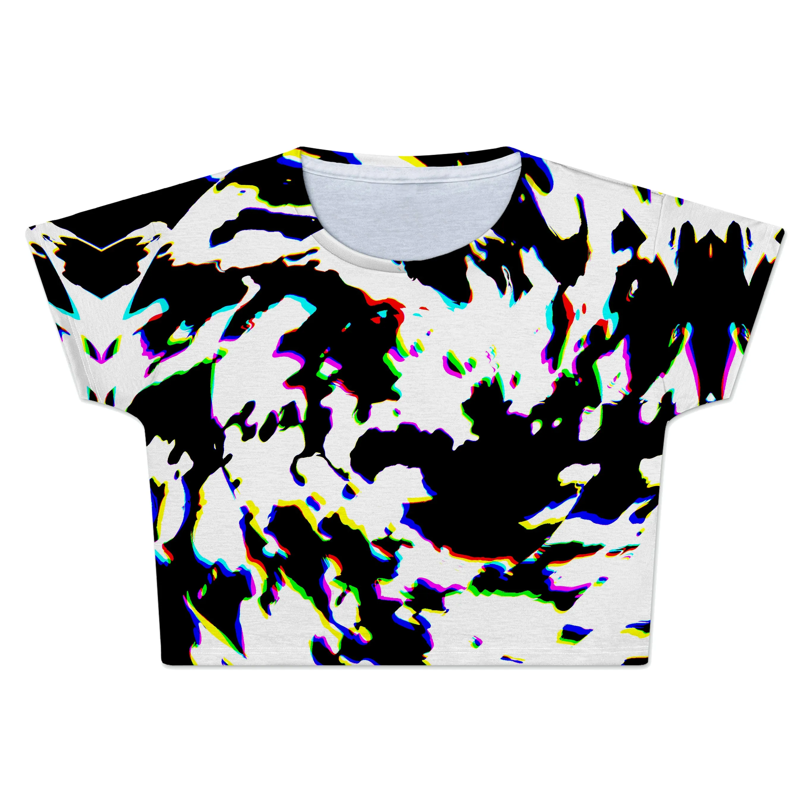 Cow Hide Print Rave Drip Crop Tee sold by iEDM