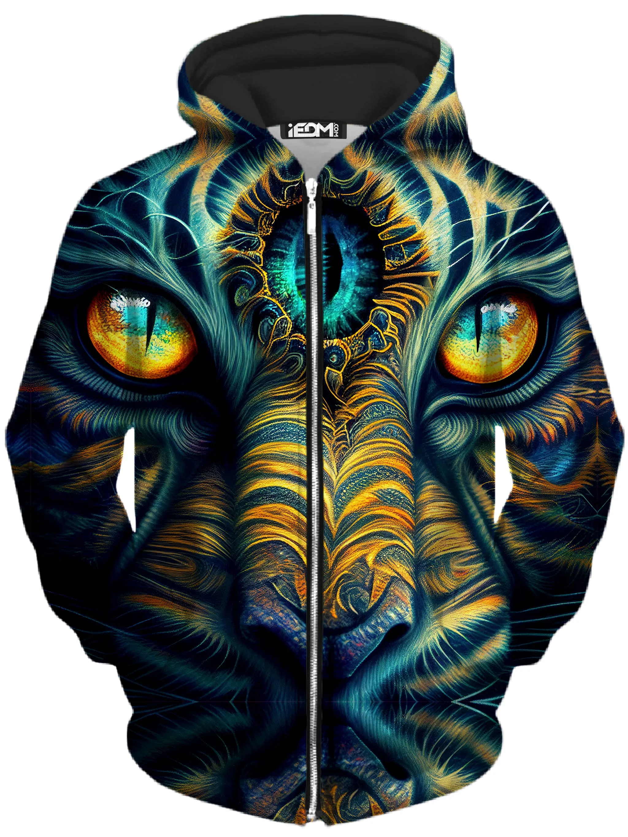 Tiger Eyes Psychedelic Zip-Up Hoodie and Leggings Combo sold by iEDM product image thumbnail 2