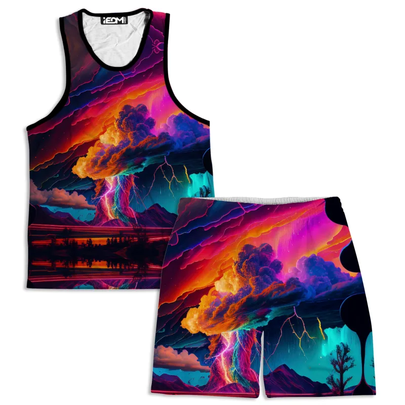 Rainbow Storm Men's Tank and Shorts Combo sold by iEDM