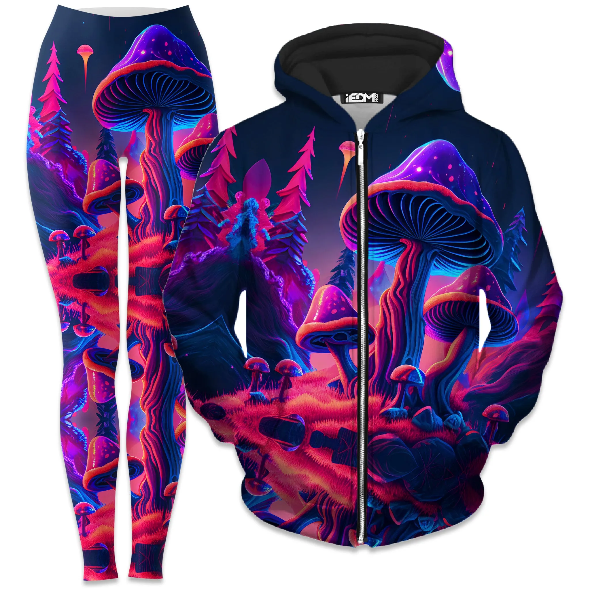 Shroom Trip Zip-Up Hoodie and Leggings Combo sold by iEDM