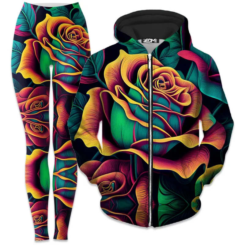 Rosebud Zip-Up Hoodie and Leggings Combo sold by iEDM