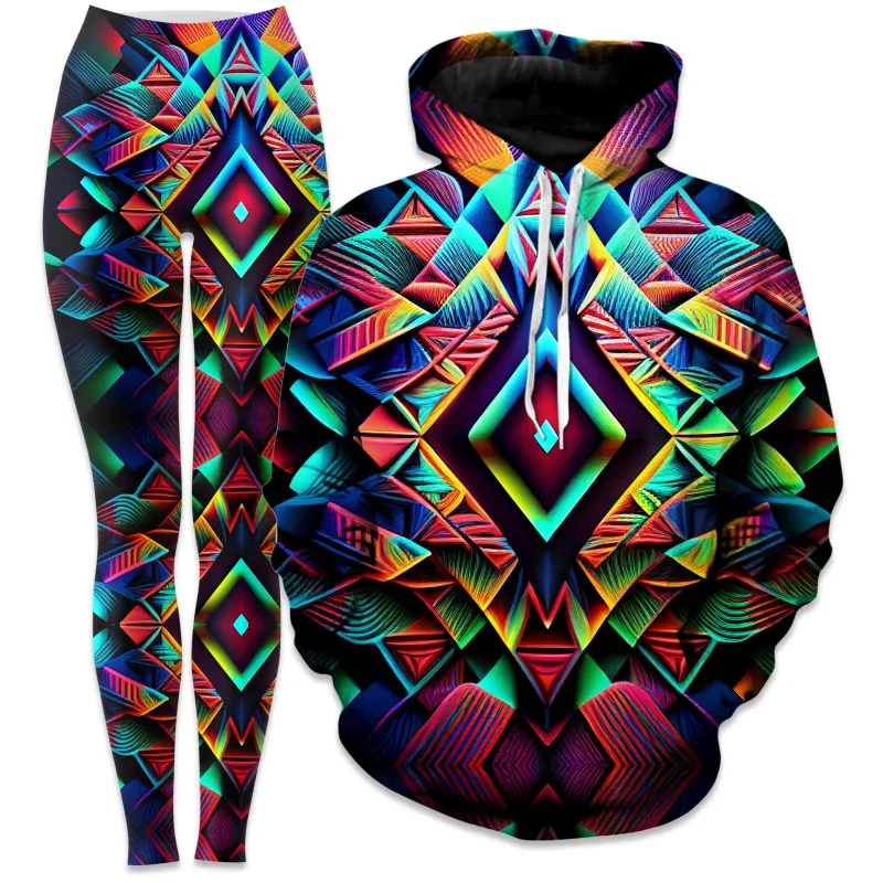 Psychedelic Tribal Hoodie and Leggings Combo sold by iEDM