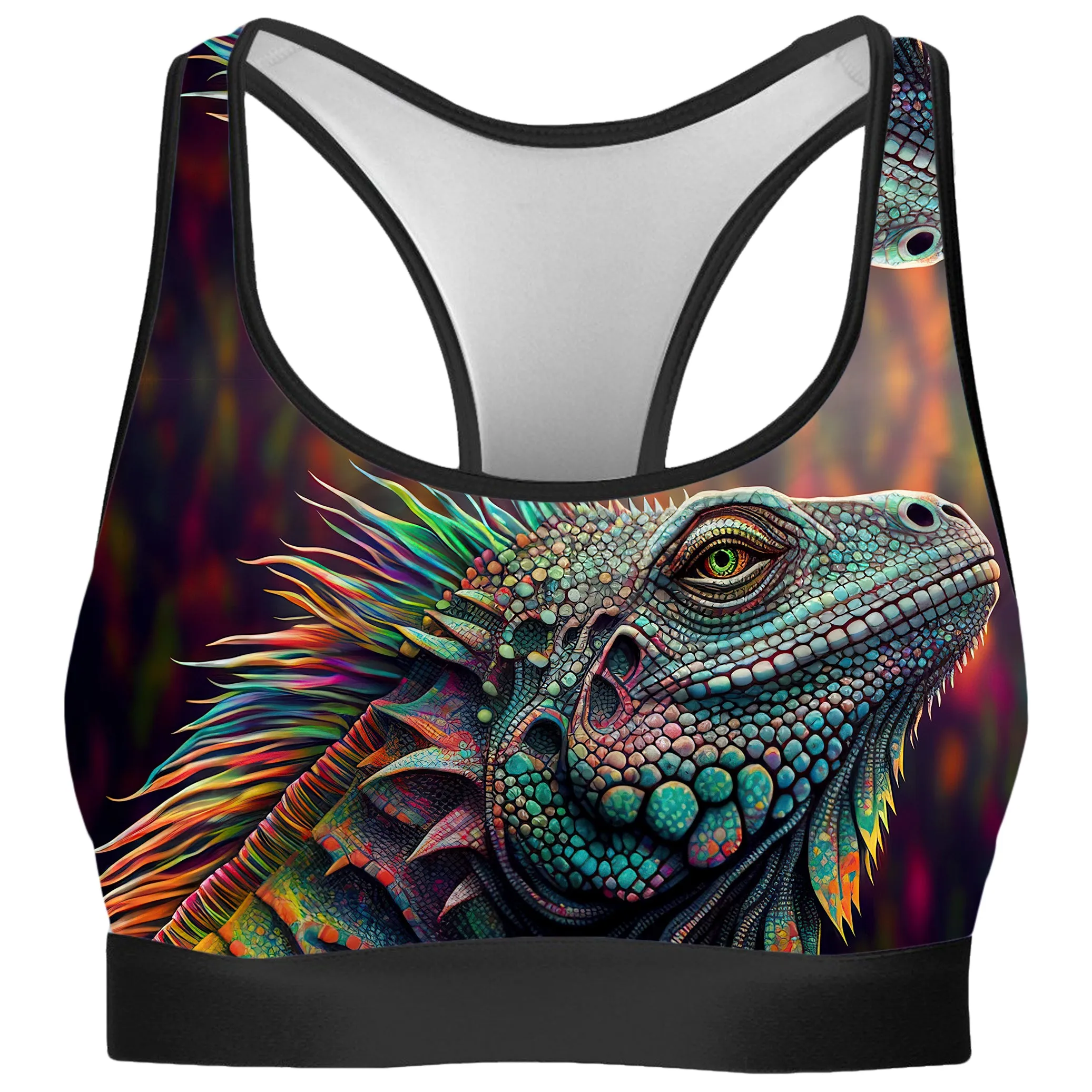 Psychedelic Giant Iguana 2.0 Rave Bra and Leggings Combo sold by iEDM product image thumbnail 2