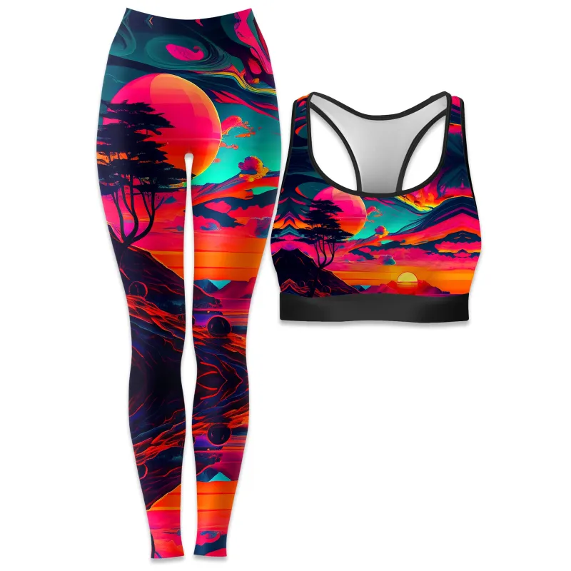 Sunset Melt Rave Bra and Leggings Combo sold by iEDM