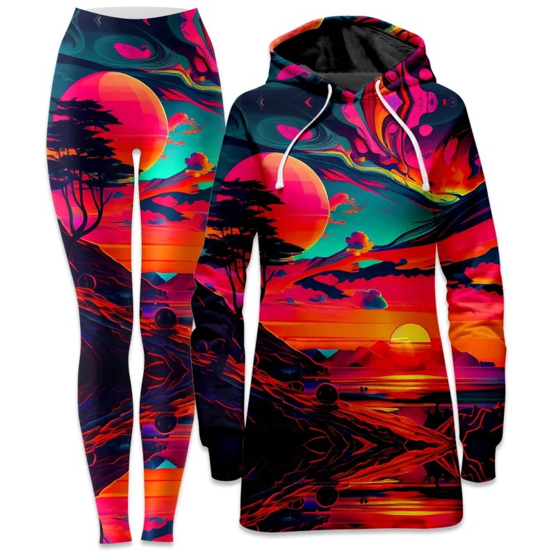 Sunset Melt Hoodie Dress and Leggings Combo sold by iEDM
