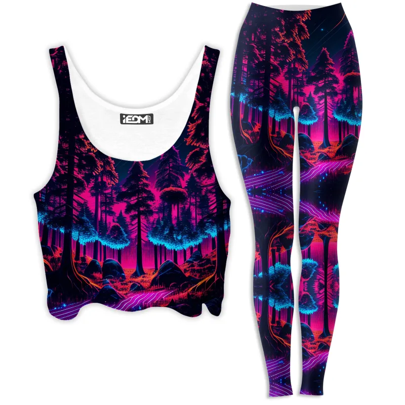 Neon Forest Crop Top and Leggings Combo sold by iEDM