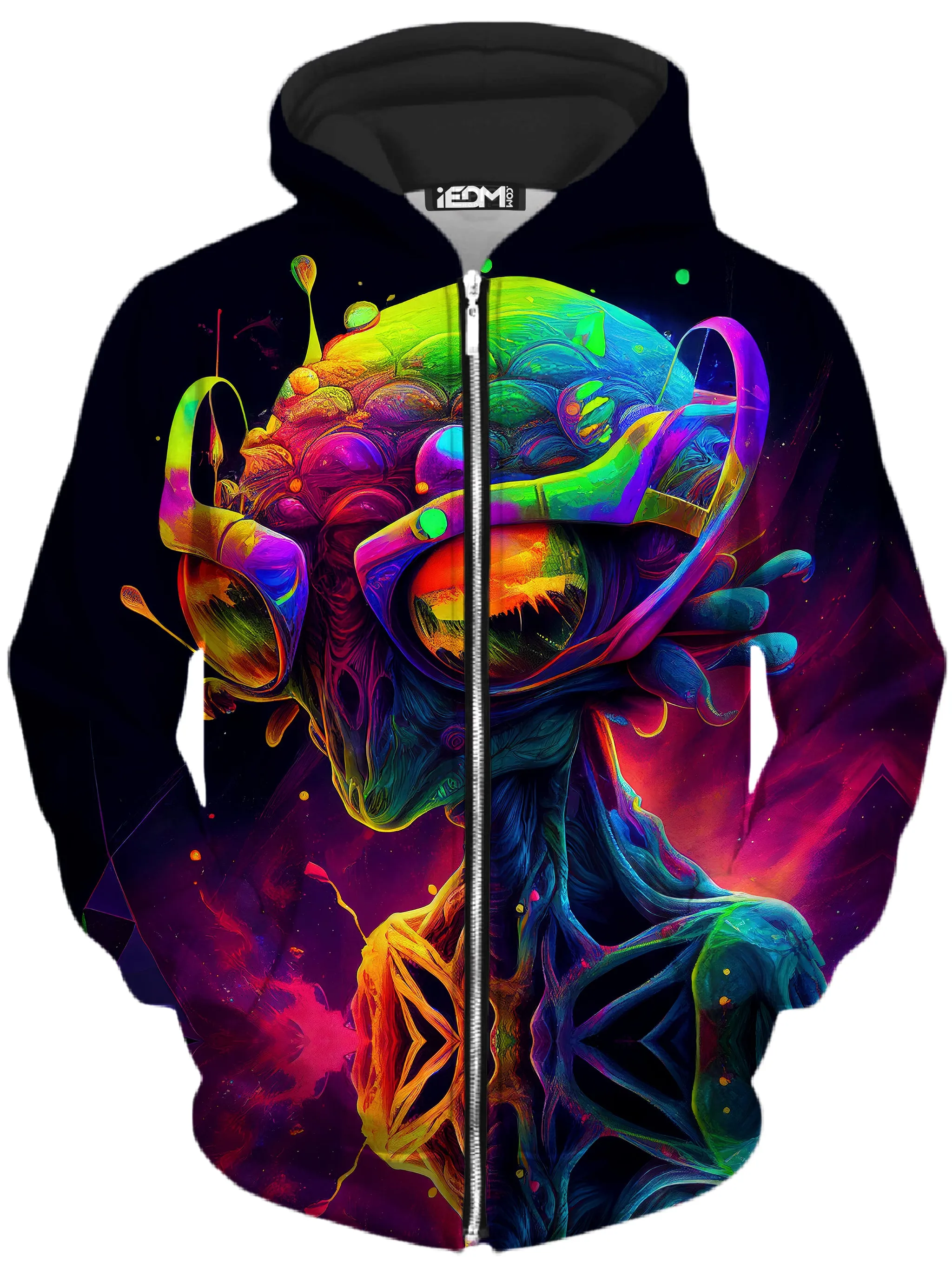 Psychedelic Alien Zip-Up Hoodie and Leggings Combo sold by iEDM product image thumbnail 2