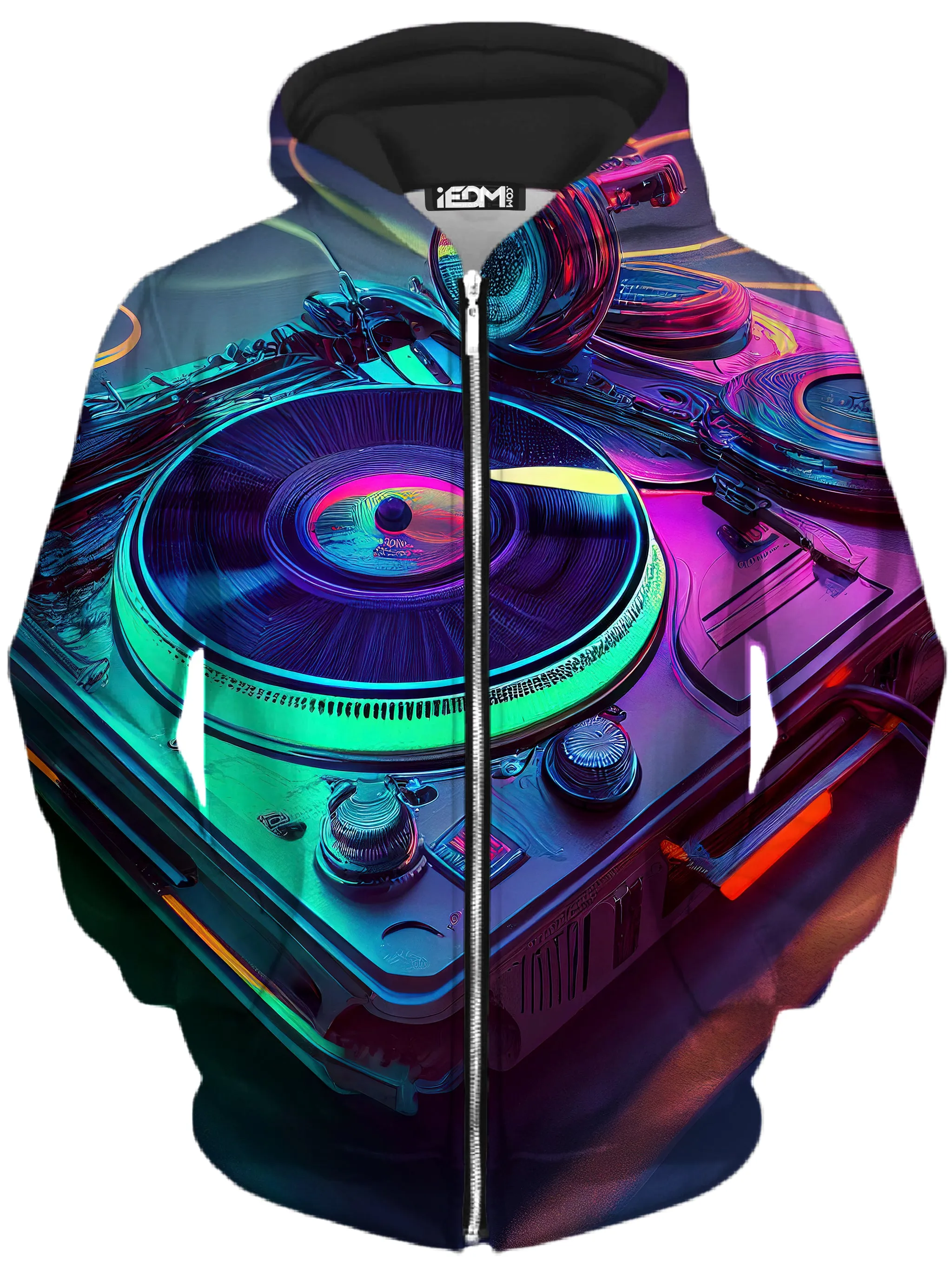 Neon Turntables Zip-Up Hoodie and Leggings Combo sold by iEDM product image thumbnail 2
