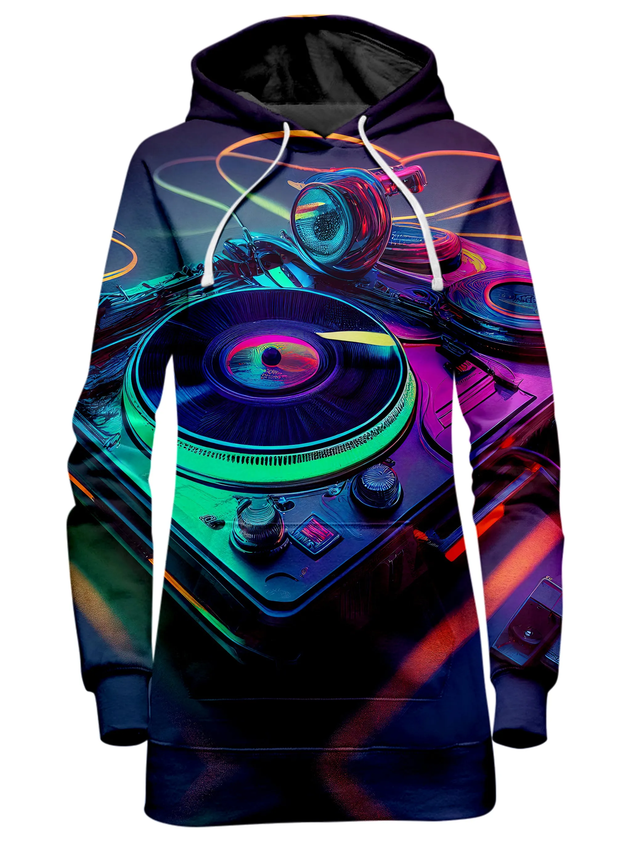 Neon Turntables Hoodie Dress and Leggings Combo sold by iEDM product image thumbnail 2