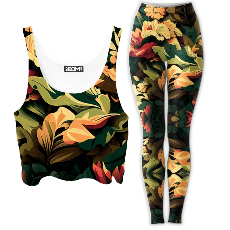 Floral Camo Crop Top and Leggings Combo sold by iEDM