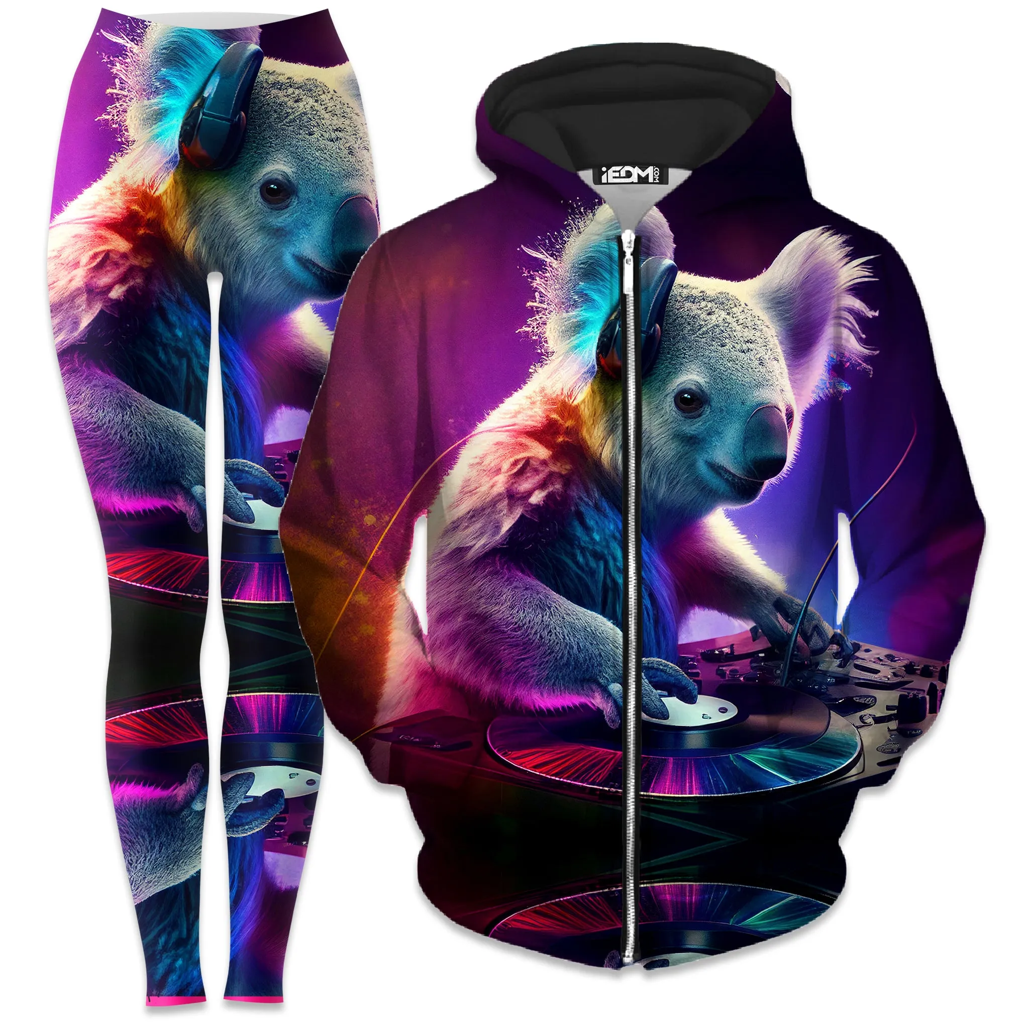Koala Beats Zip-Up Hoodie and Leggings Combo sold by iEDM