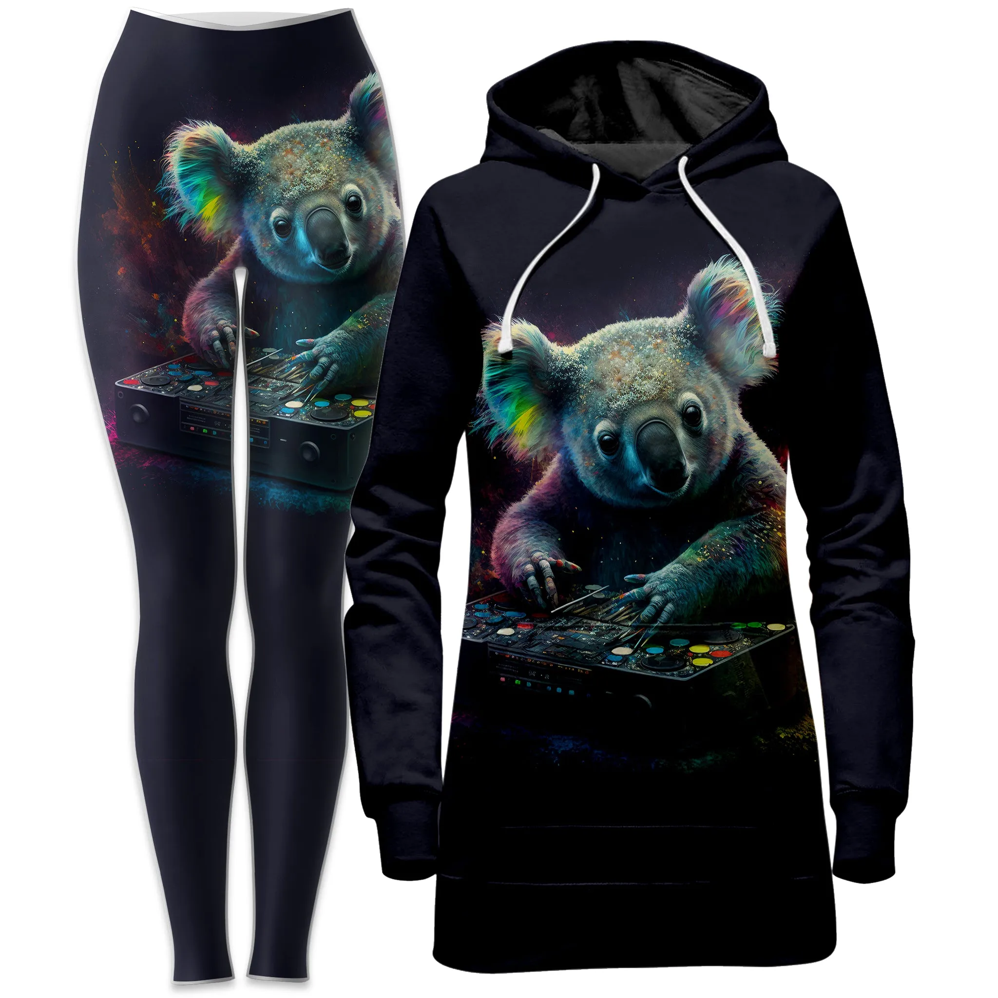 Koala Remix Hoodie Dress and Leggings Combo sold by iEDM