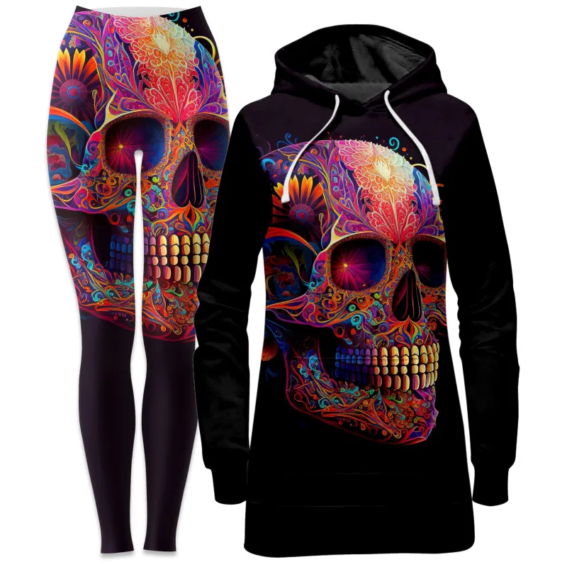 DOTD Skull Hoodie Dress and Leggings Combo sold by iEDM