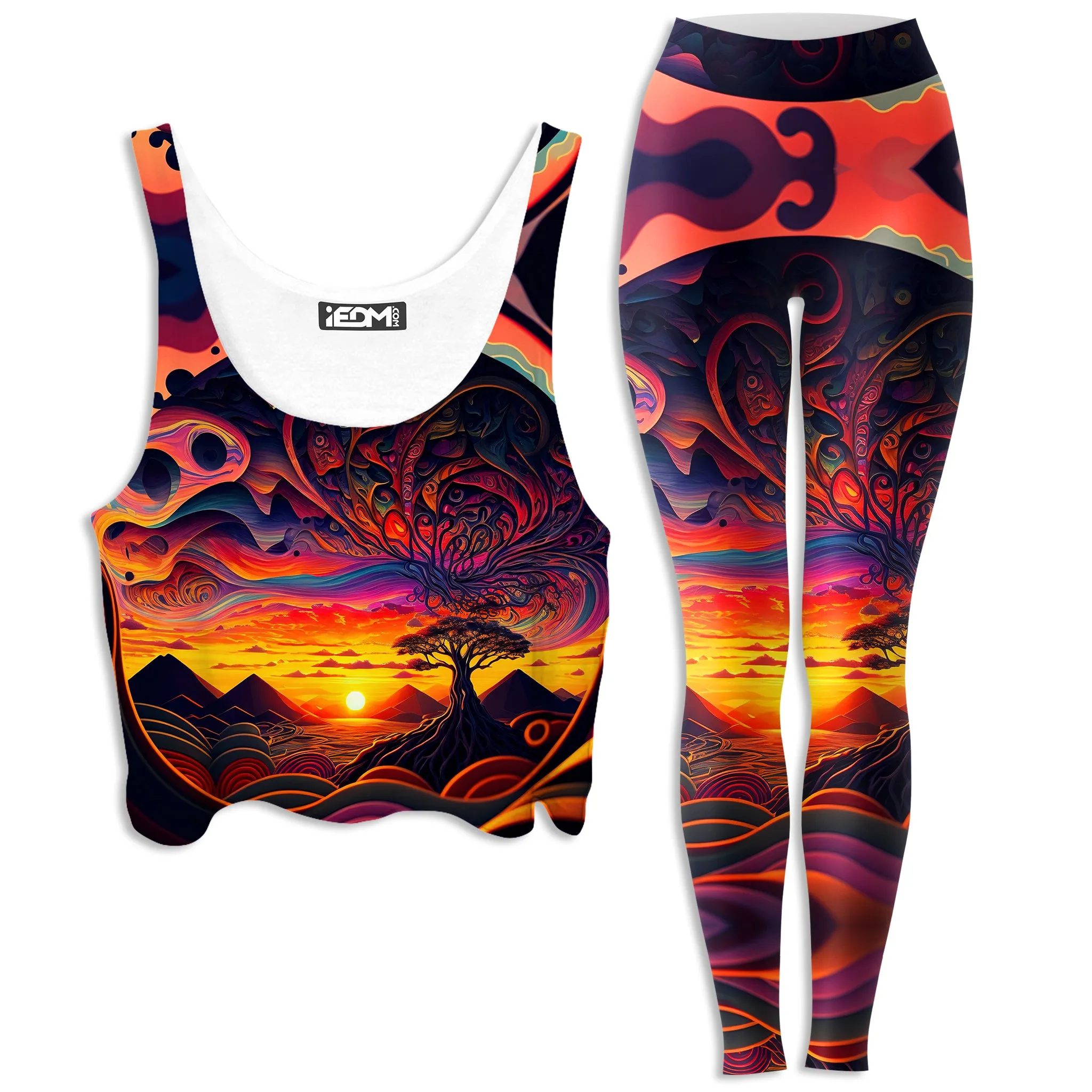 Acid Sunset Crop Top and Leggings Combo sold by iEDM