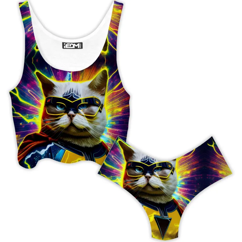 Cat Hero Crop Top and Booty Shorts Combo sold by iEDM