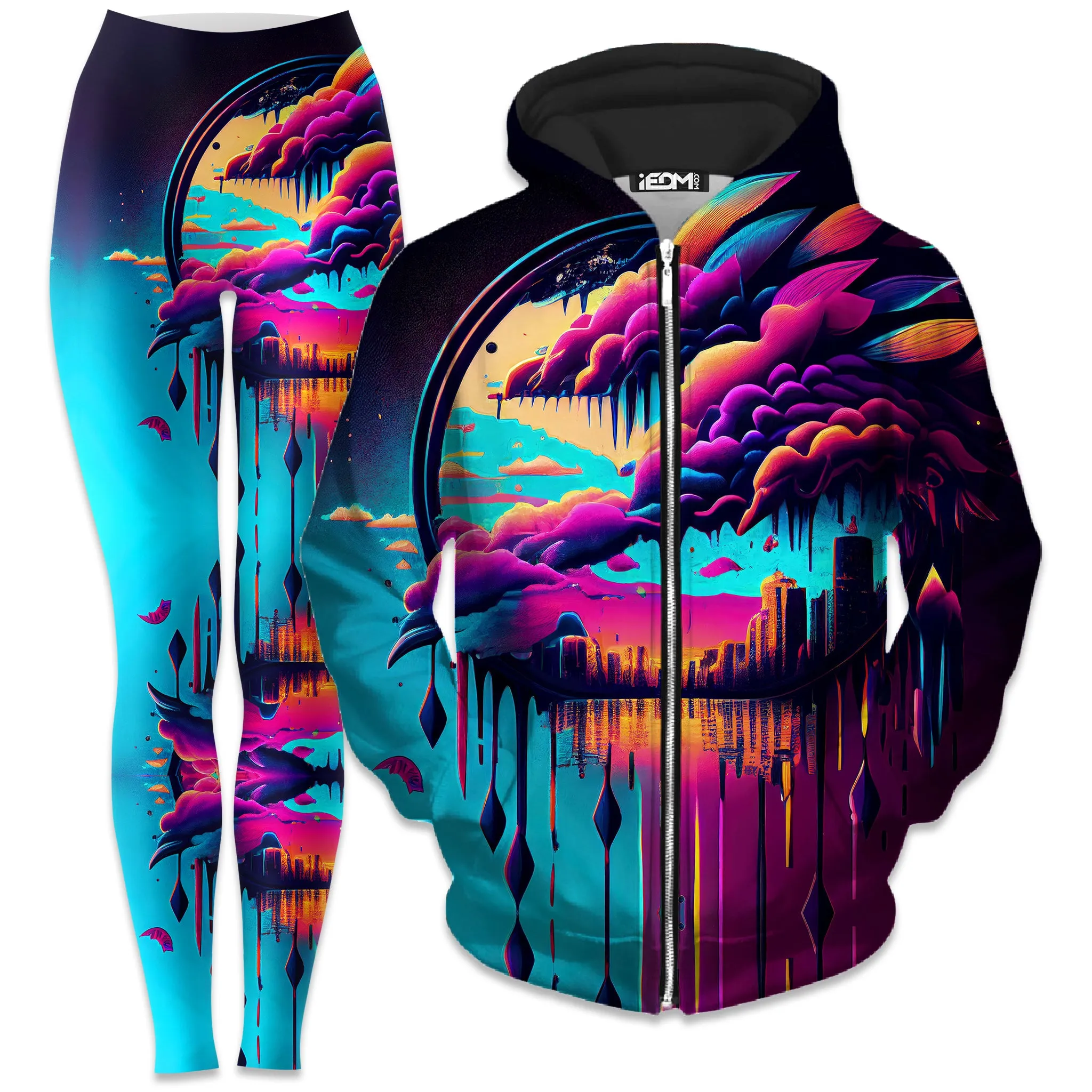 Distant Memory Zip-Up Hoodie and Leggings Combo sold by iEDM