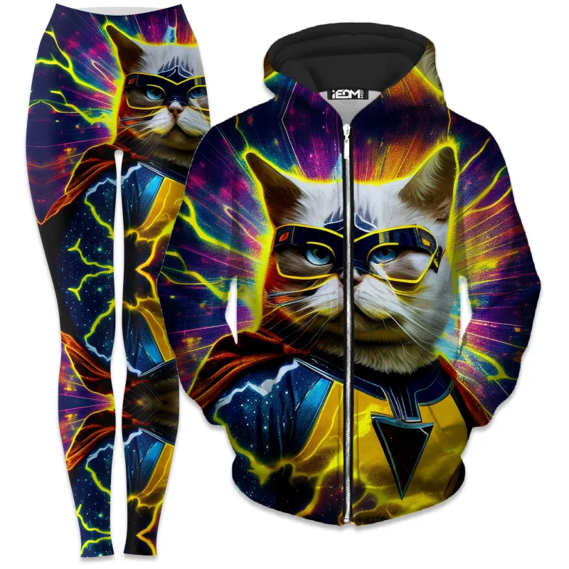 Cat Hero Zip-Up Hoodie and Leggings Combo sold by iEDM