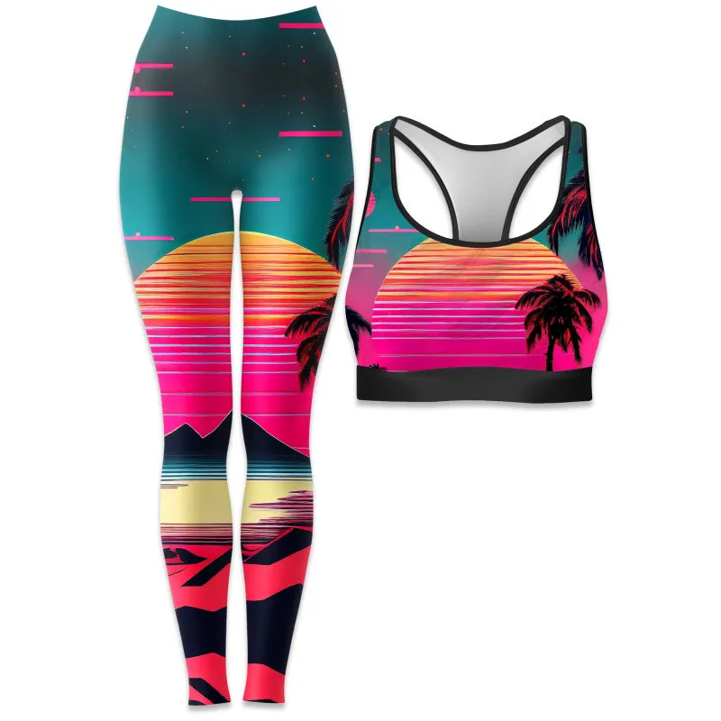 Beach Sunset Rave Bra and Leggings Combo sold by iEDM