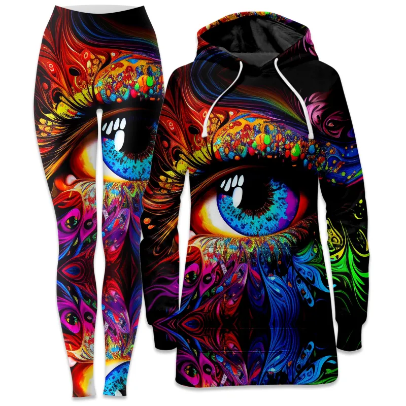 Window to the Soul Hoodie Dress and Leggings Combo sold by iEDM